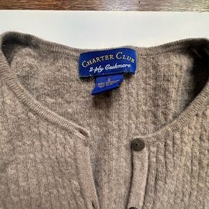 Charter Club 2-Ply 100% Cashmere Cardigan Sweater Size S